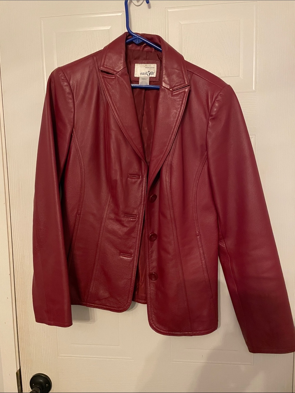 East 5th Cranberry Leather Blazer